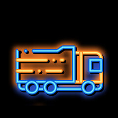 Agricultural Big Cargo Truck neon light sign vector. Glowing bright icon transparent symbol illustration