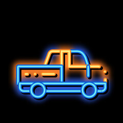 Agricultural Pickup Cargo neon light sign vector. Glowing bright icon transparent symbol illustration