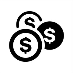 Dollar coin icon, vector and glyph