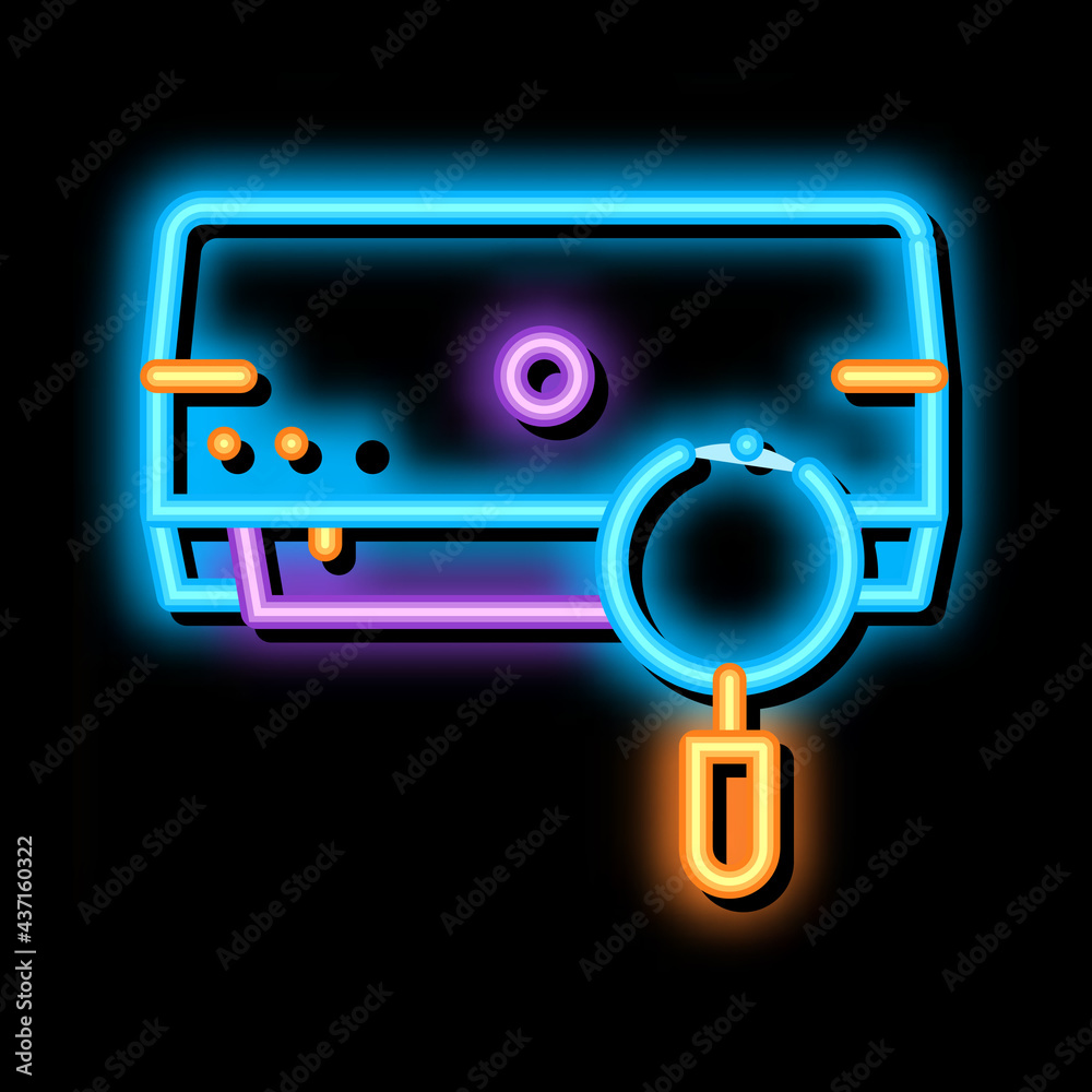 Poster broken conditioner system neon light sign vector. glowing bright icon transparent symbol illustratio