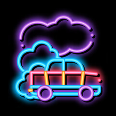 Car Co2 Carbonic Oxide Air neon light sign vector. Glowing bright icon transparent symbol illustration