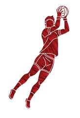 Gaelic Football Sport Male Player Action Cartoon Graphic Vector