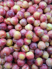 The background of Plum fruit in the supermarket