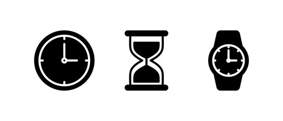 Time icon set, Clock icon for web