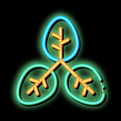 Obraz premium Bush Offshoot Plant Leaves neon light sign vector. Glowing bright icon transparent symbol illustration