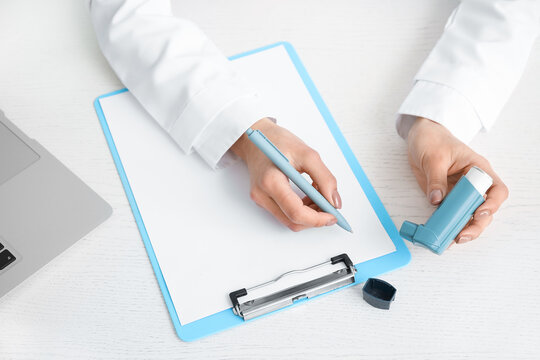 Female Allergist Working In Clinic