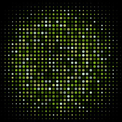 Design green halftone background on the black vector illustration.