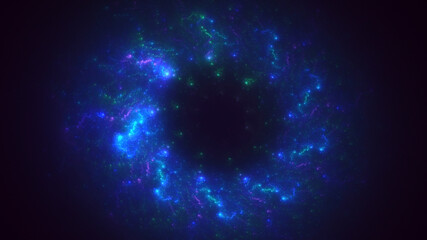 3D rendering abstract blue fractal light background