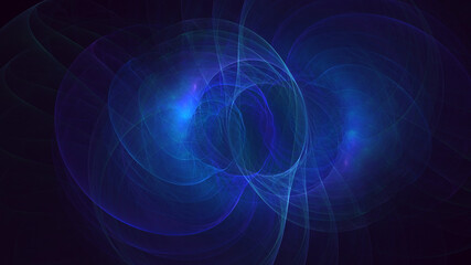 3D rendering abstract blue fractal light background