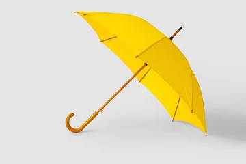 Fotobehang Stylish yellow umbrella on light background © Pixel-Shot