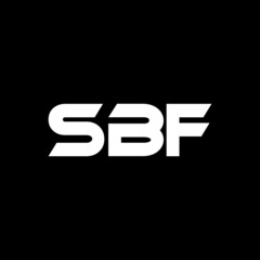 SBF letter logo design with black background in illustrator, vector logo modern alphabet font overlap style. calligraphy designs for logo, Poster, Invitation, etc.