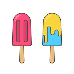 Ice cream Line Icon with colors Isolated On White Background