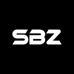 SBZ letter logo design with black background in illustrator, vector logo modern alphabet font overlap style. calligraphy designs for logo, Poster, Invitation, etc.