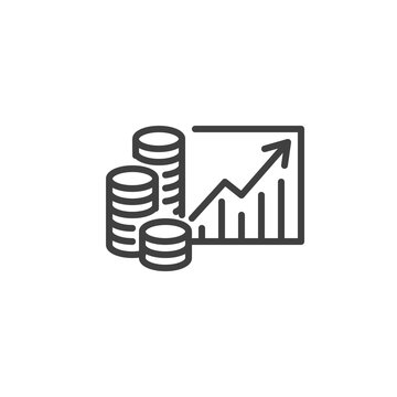 Money revenue graph line icon