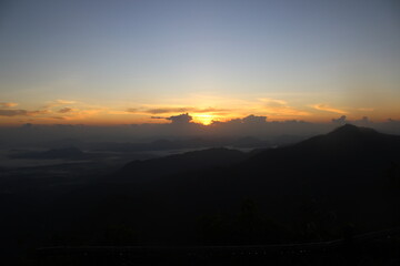 sunset in the mountains