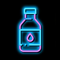 Healthy Water In Plastic Bottle neon light sign vector. Glowing bright icon transparent symbol illustration