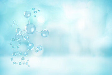 blue molecule on blue background