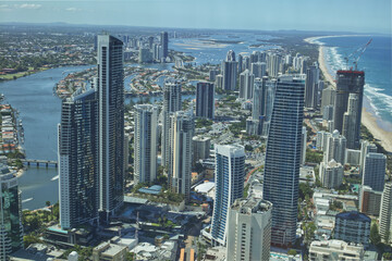 Australian goldcoast city skyline aerial 