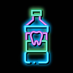 Stomatology Dentist Tooth Wash neon light sign vector. Glowing bright icon transparent symbol illustration