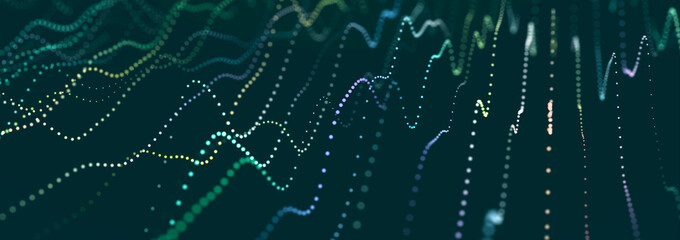 Polygonal background with dots and lines. Network connection structure. Science and technology. 3d