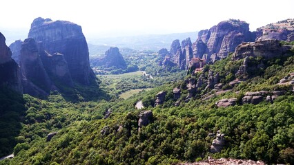 Obraz premium Ancient ruins landscape in Meteora, Greece