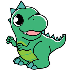 恐竜　ティラノサウルス　かわいい　シンプル　イラスト素材