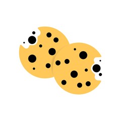 Simple browser cookies thin line icon in color. Symbol of round chocolate cookies. Isolated on white. Trendy flat illustration for: logo, app, graphic, design, web, site, ui, ux, logotype. Vector EPS