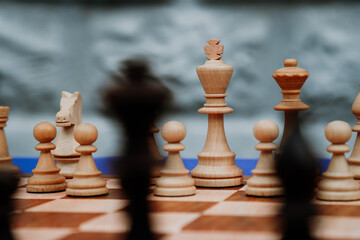 chess on a chessboard in one of the parks