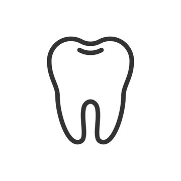 Healthy tooth, cute single vector icon illustration. Line style isolated image