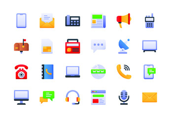 Communication Gradient Icon Set