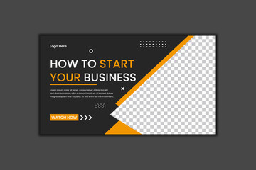 Business Youtube Thumbnail Template and Web Banner Design
