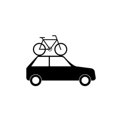 Bicycle on a car roof icon isolated on white background
