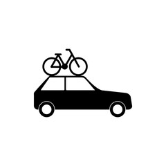 Bicycle on a car roof icon isolated on white background