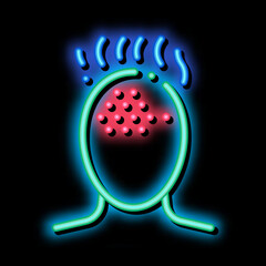 High Fever Temperature Man Head Silhouette neon light sign vector. Glowing bright icon transparent symbol illustration