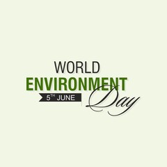 Beautiful Typography of World Environment Day Banner | World Environment Day Template | Illustration