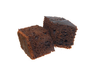 chocolate cake isolated on white background