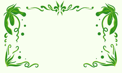 Fototapeta premium frame with green leaves