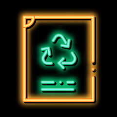 Eco Recycle Vacuum Package Packaging neon light sign vector. Glowing bright icon transparent symbol illustration