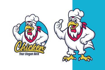 Chicken mascot design logo template