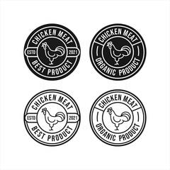 Obraz premium Chicken meat design logo collection