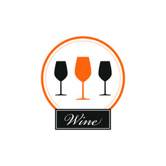 Abstract glass of wine logo