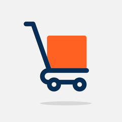 Shopping cart or shopping trolley  icon  Design Template. Illustration vector graphic. simple flat icon isolated on white background.  Perfect for your web site design, logo, app, UI
