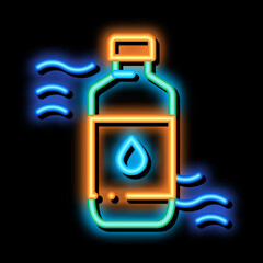 Medicine Bottle Biohacking neon light sign vector. Glowing bright icon sign. transparent symbol illustration