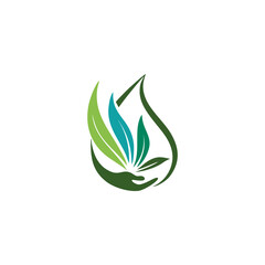 Creative Cannabis Leaf And Hemp Oil Vector Logo Icon template for CBD Cannabidiol Cannabis Hemp Marijuana Medical Pharmaceutical Industry And Bussiness Company