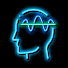 Nervous System of Head Biohacking neon light sign vector. Glowing bright icon sign. transparent symbol illustration