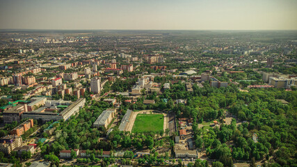 aerial photography of the city of Penza in the summer