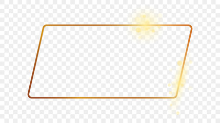Gold glowing rounded rectangular shape frame
