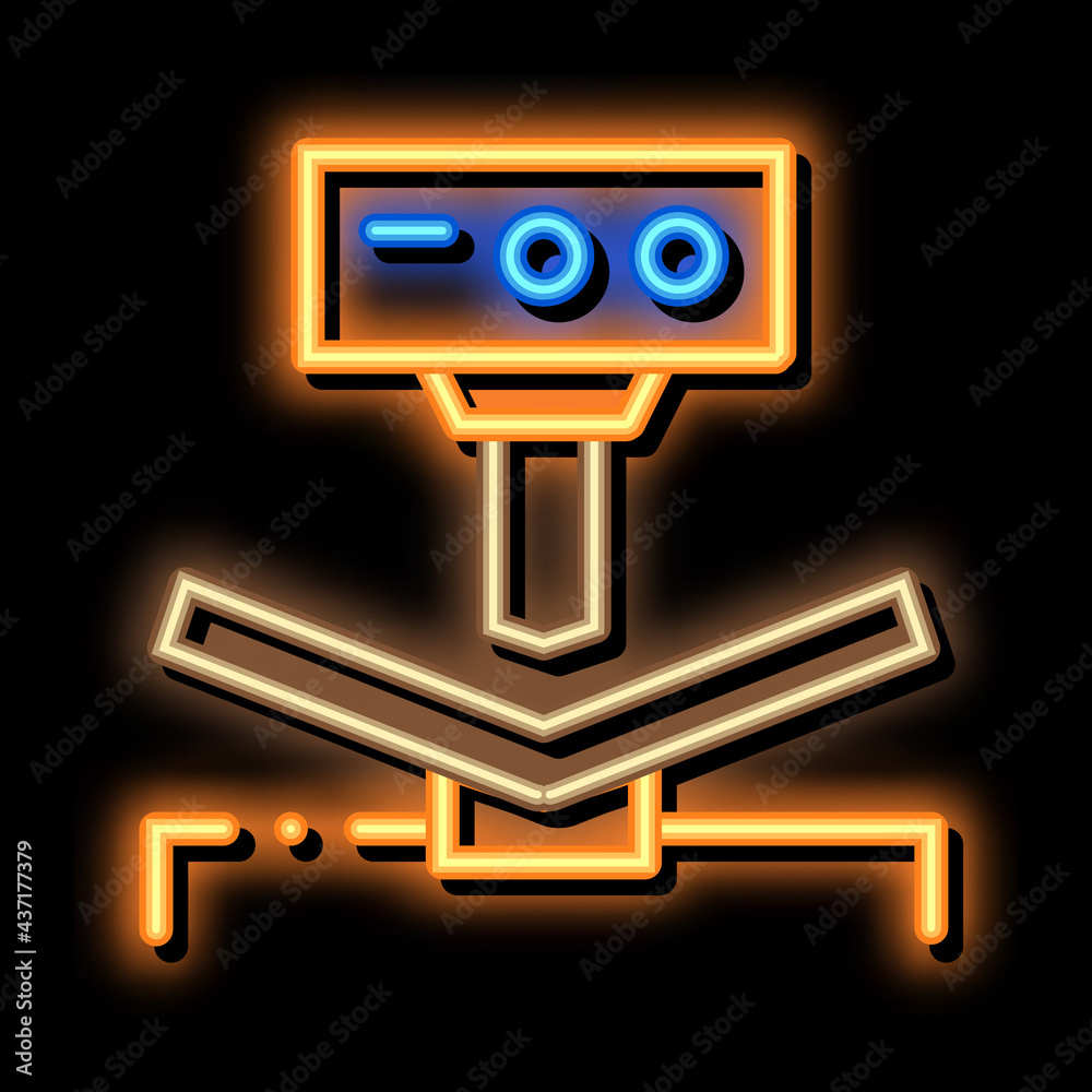 Canvas Prints breaking tool factory metallurgical neon light sign vector. glowing bright icon sign. transparent sy