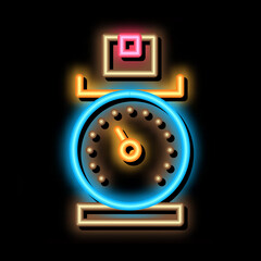 Weight of Delivery Postal Transportation Company neon light sign vector. Glowing bright icon sign. transparent symbol illustration