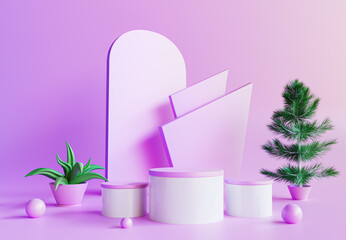 3d modern podium display or presentation stage, stage mockup showcase for product, sale, banner, discount, presentation, cosmetic, offer. illustration vector.